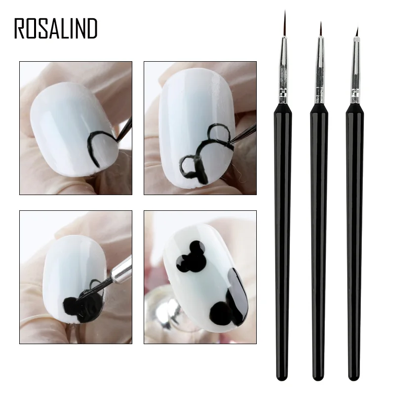 Набор кистей для ногтей ROSALIND Гель лак кисть маникюра Раскрашивание ручка гель