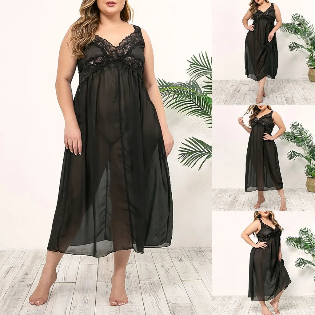 Ночное Sleepdress Ночные рубашки Для женщин нижнее белье на бретельках кружевное