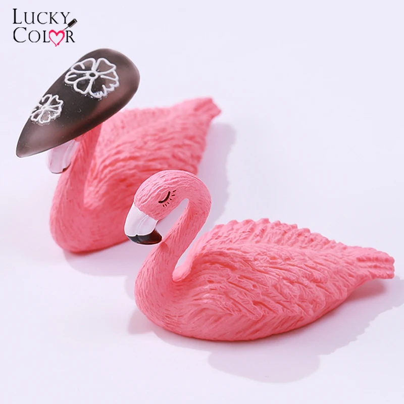 Лак для ногтей поддельные ногти искусство Фламинго практика тренировочный