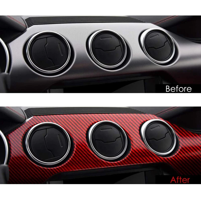 Car Carbon Fiber Dashboard Decoration Sticker Package Interior Modification Cover for Ford Mustang 2015-2019 | Автомобили и