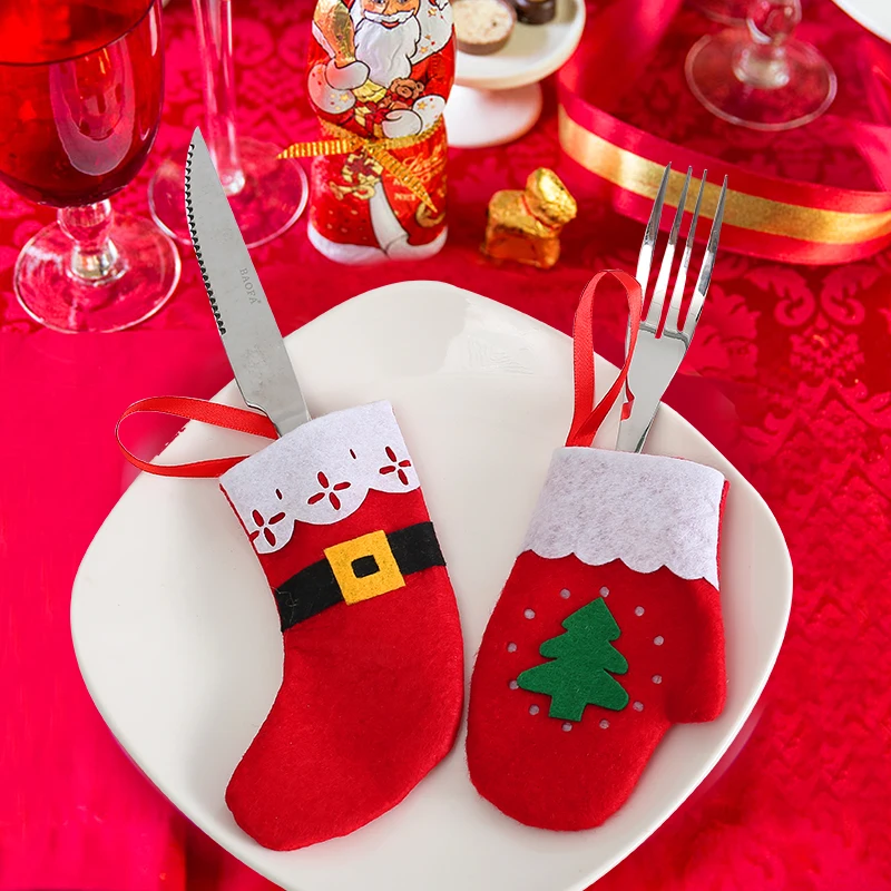 Аксессуары для домашвечерние рождественские перчатки-чулки столовые приборы |
