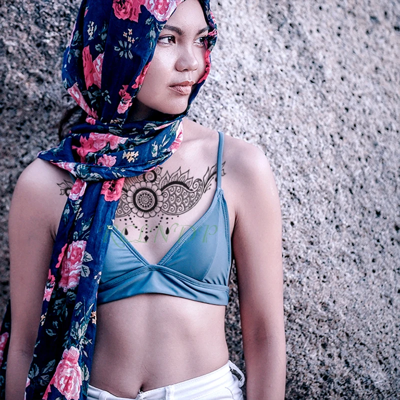 Водостойкая Временная тату наклейка кинжал Роза на талию грудь спину большого