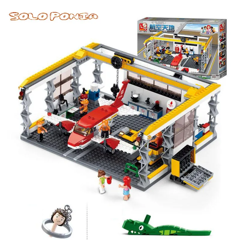 596 шт. Детский конструктор авиационный город|shop model|model buildingmodel city |