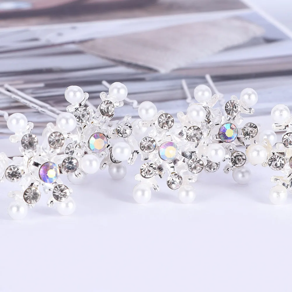 5 шт. Снежинка цветок шпилька для волос модные ювелирные изделия прекрасный