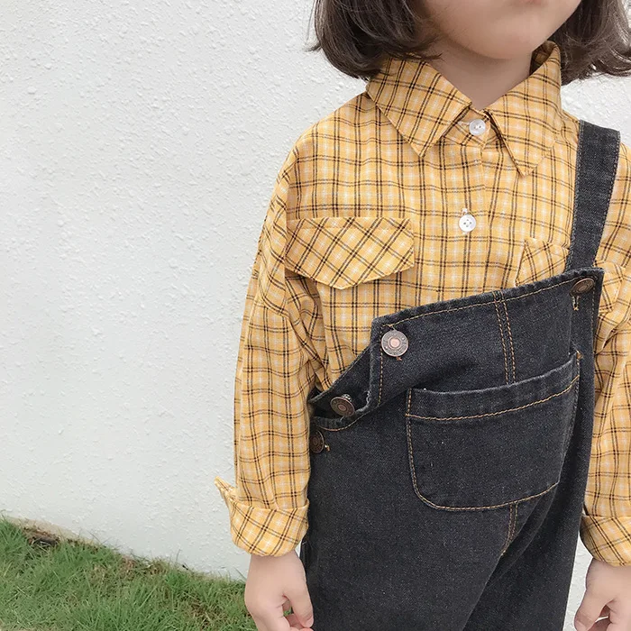 Новый джинсовый комбинезон на весну и лето для детей 3-8 лет Детские корейские