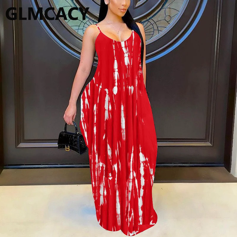 

Spaghetti Strap Summer Casual Maxi Dress