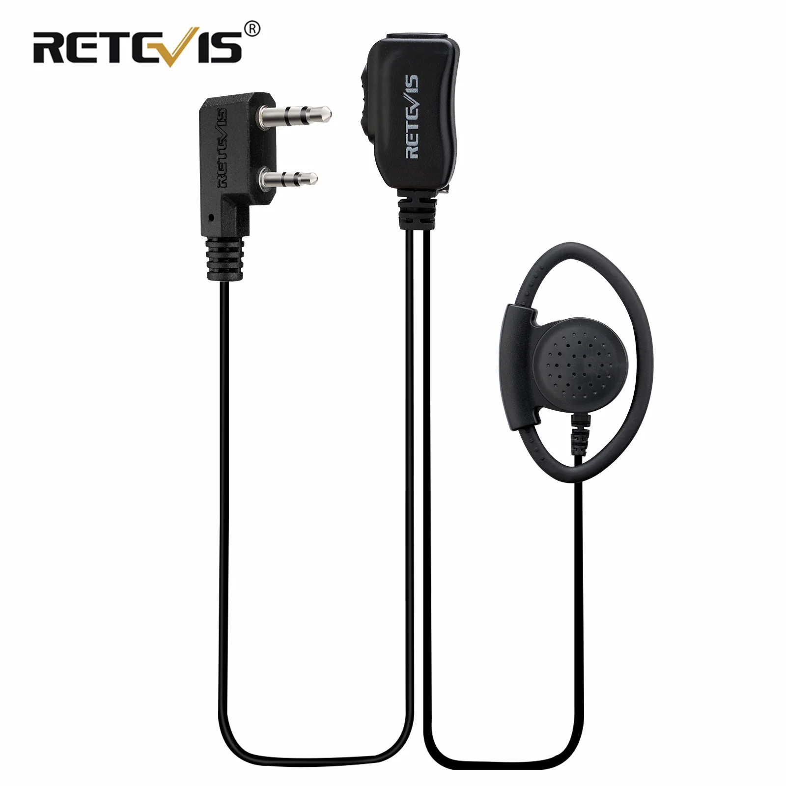 

Retevis EEK012 Adjustable D-shape Walkie Talkie Headset with PTT and Mic for Kenwood Baofeng UV5R UV82 BF888s Retevis H777 RT5R
