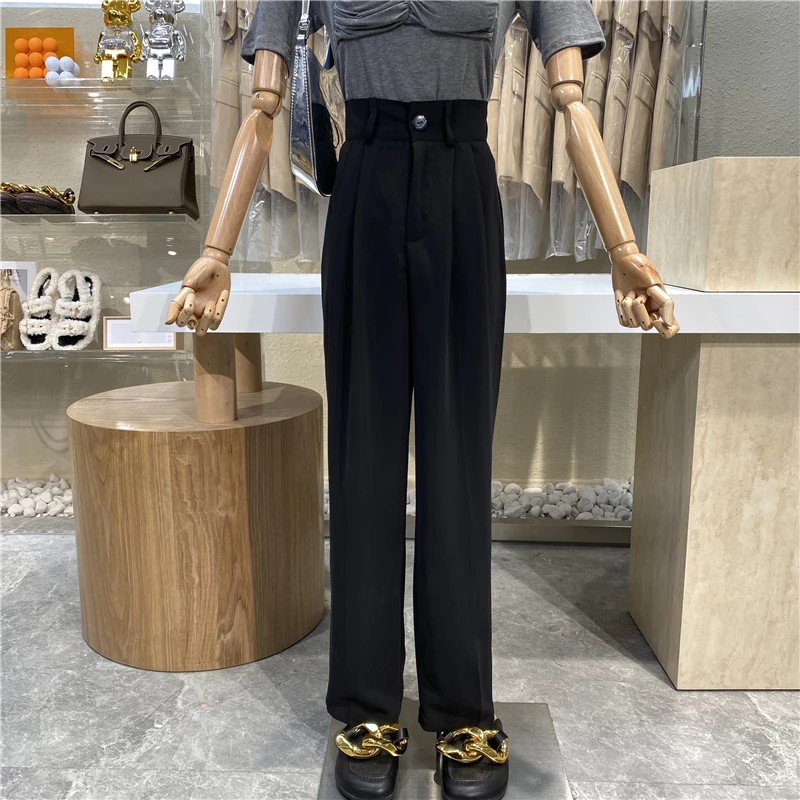 

Brand Original Design 2021 High Waisted Chiffon Pants Loose To Show Slim And Wide Leg Pants