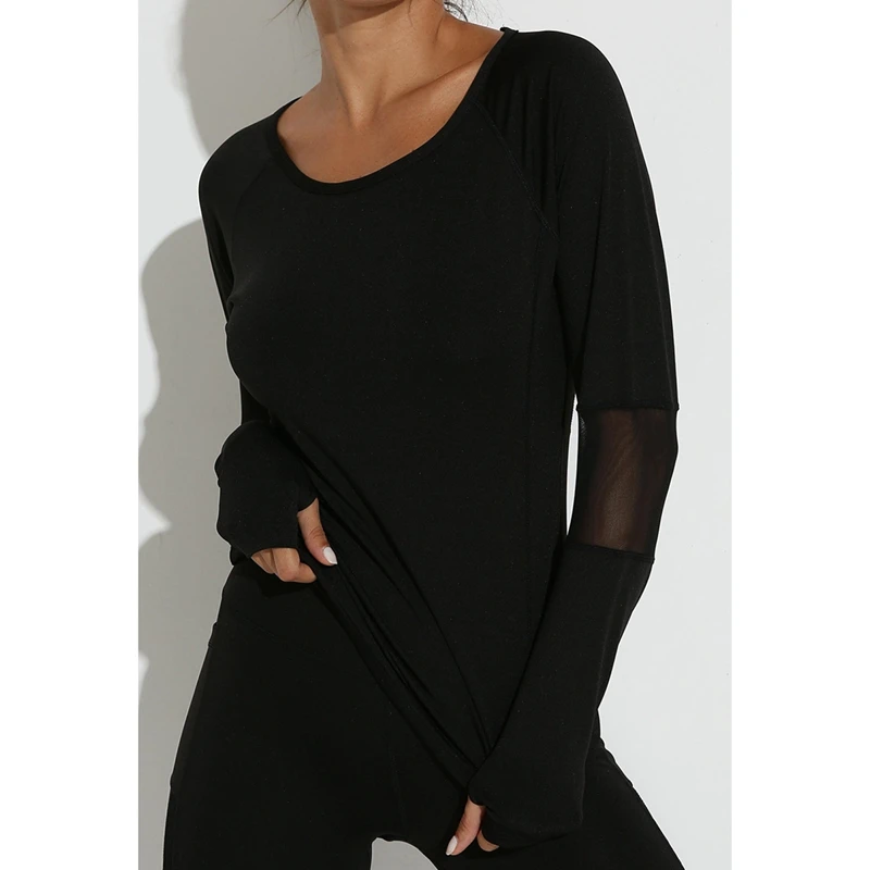 Женские спортивные топы с длинным рукавом для занятий йогой и фитнесом открытой