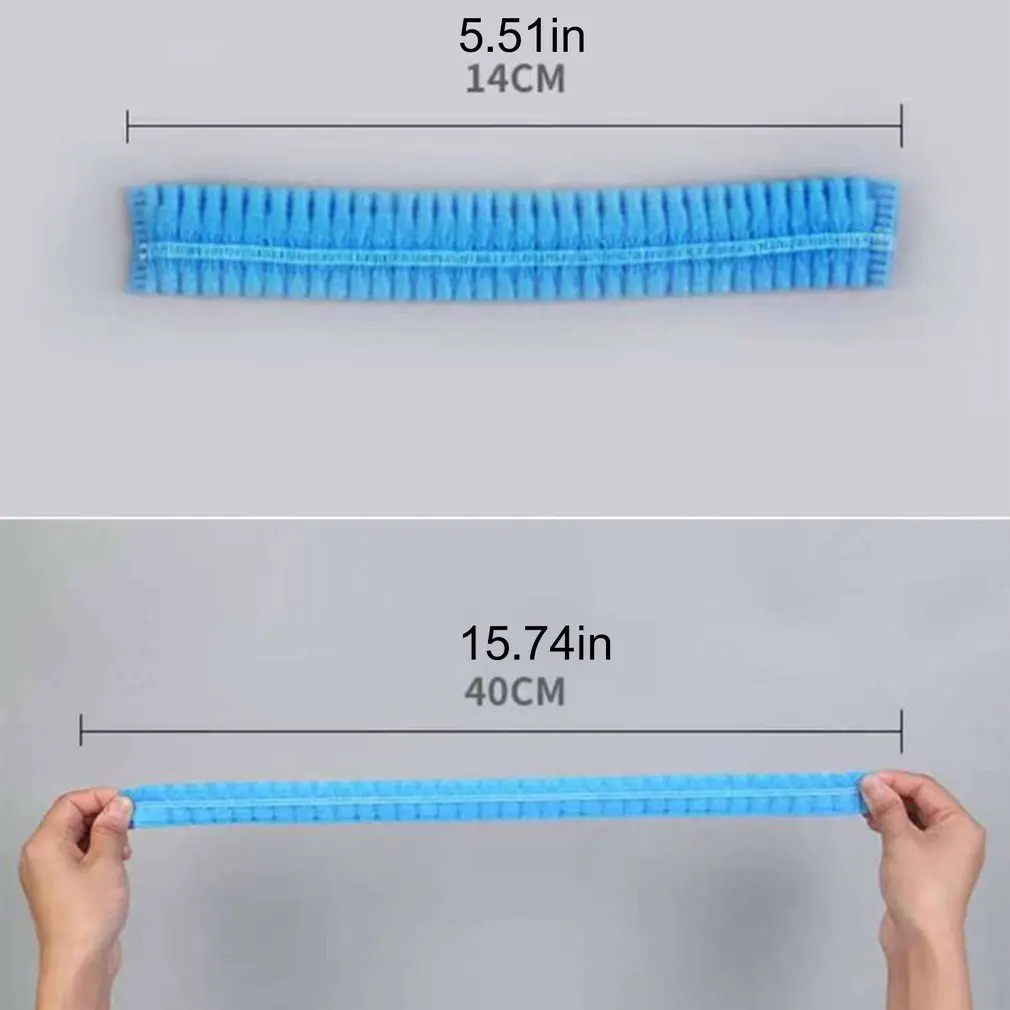 

100Pcs Disposable Hat Round Non-Woven Headgear Dust-Proof Chef Food Factory Workshop Anti- Hair Fall Cap