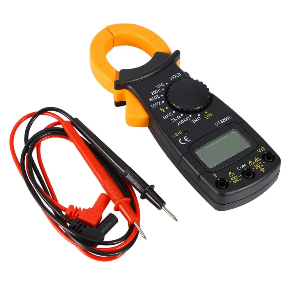 Mini Digital Multimeter Amper Clamp Meter AC/DC 600V Current Pincers Voltage Capacitor Resistance Tester with Test Leads Tools |