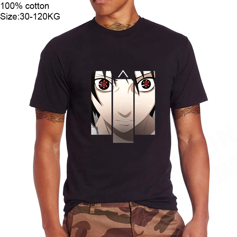 Sasuke Uchiha Naruto Shippuden Мужские футболки в японском стиле аниме крутые Харадзюку Наруто