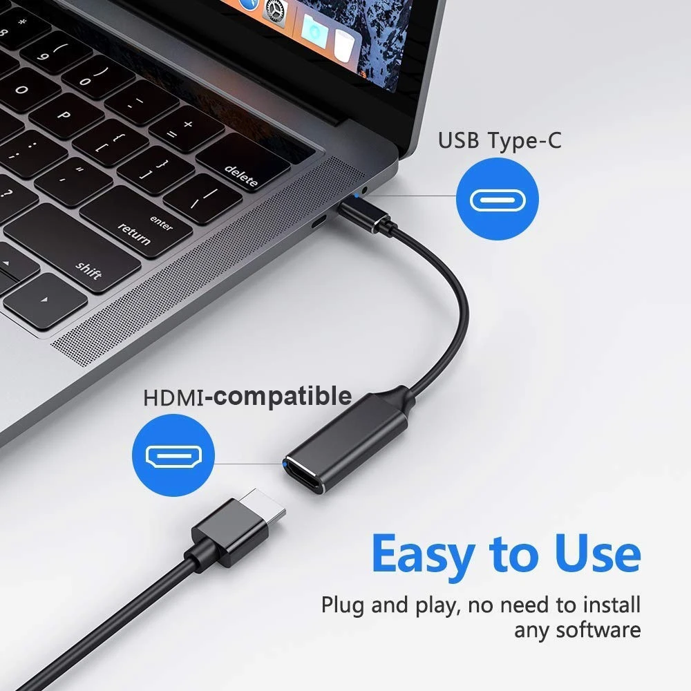 Кабель-адаптер для MacBook Chromebook Samsung S8 S9 Type C-HDMI Ultra HD 4k USB 3 1 HDTV | Электроника