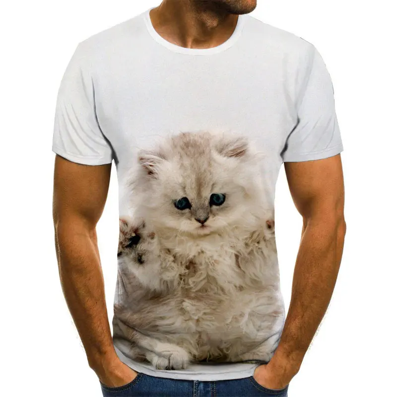 

2021 new 3D printing men's skull t-shirt cute animal t-shirt hip hop fun street wear short-sleeved breathable oversized t-shirt