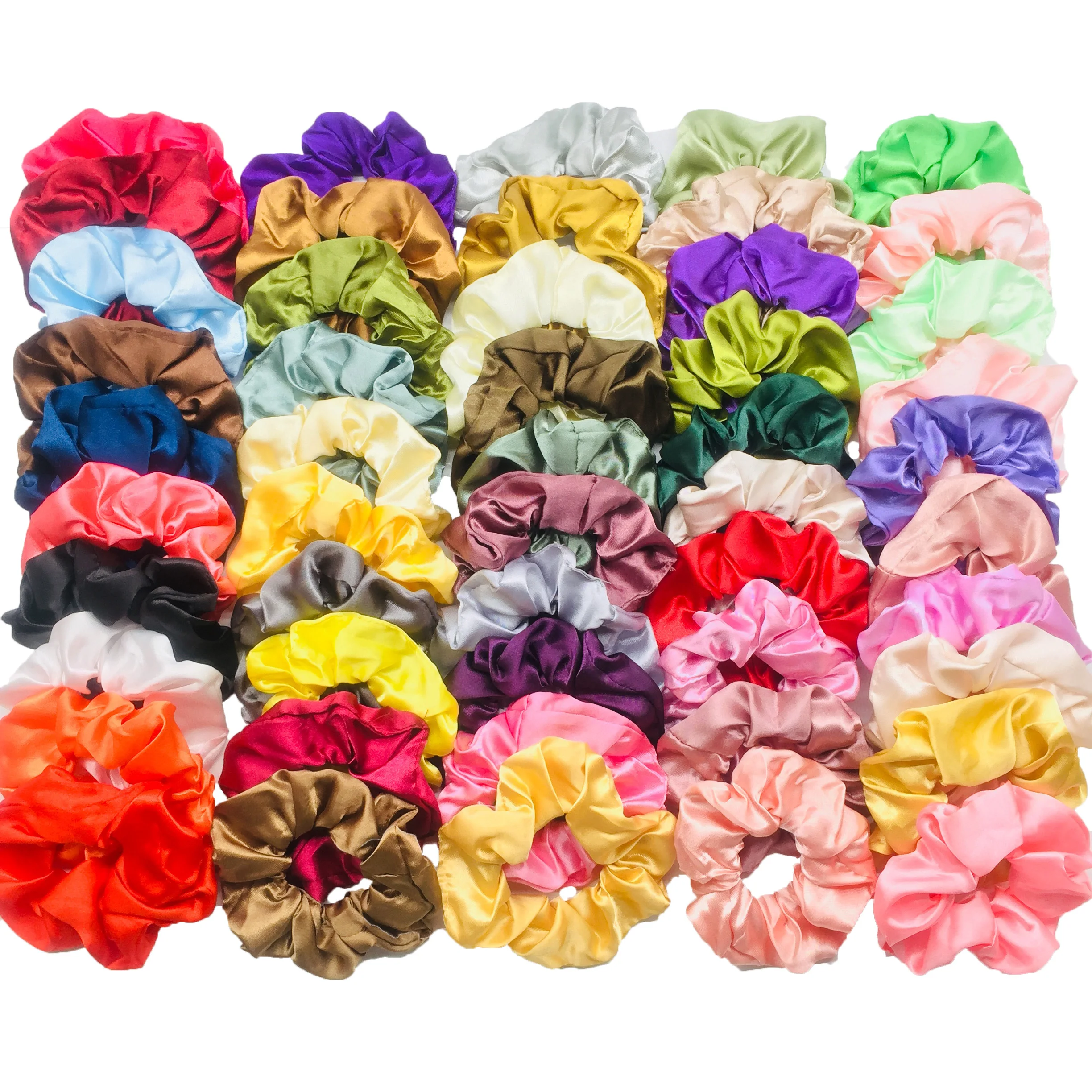 Резинки для волос женские атласные эластичные бархатные резинки из шифона