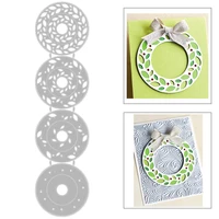 2020 new round wreath embossing layered metal cutting dies for diy cut paper making circle background card scrapbooking no stamp