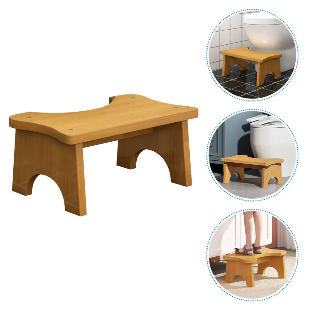 

1pc Household Footstool Stable Wooden Toilet Stool Home Children Step Stool