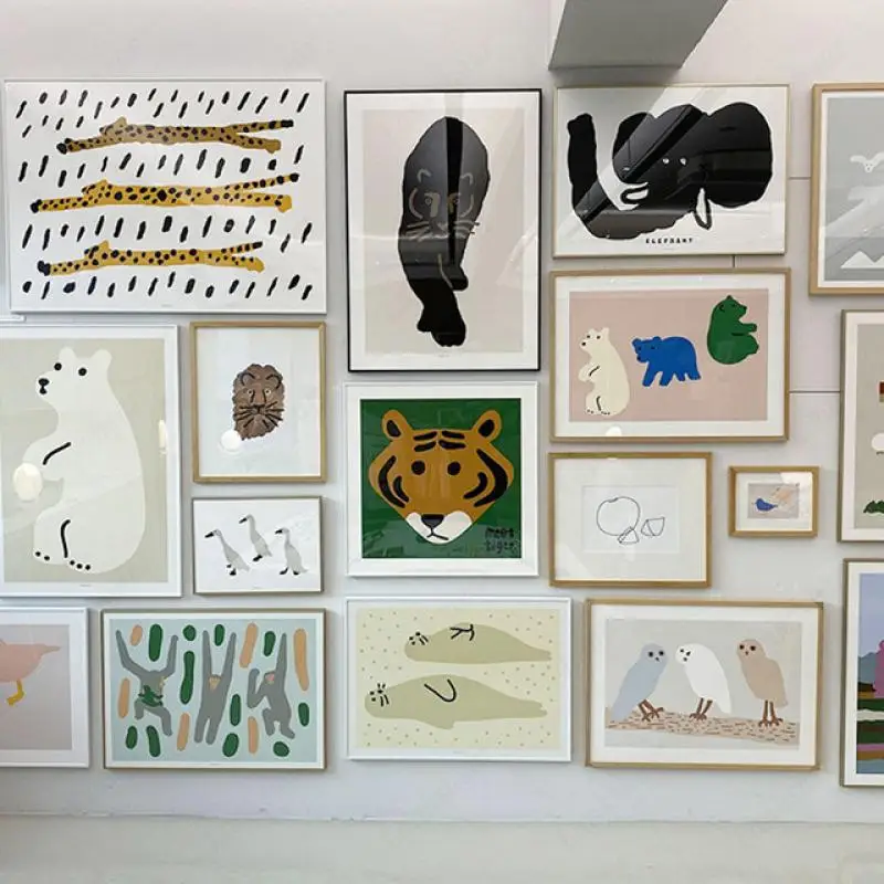 Плакат на холсте в Корейском стиле Ins мультяшная декоративная картина настенное