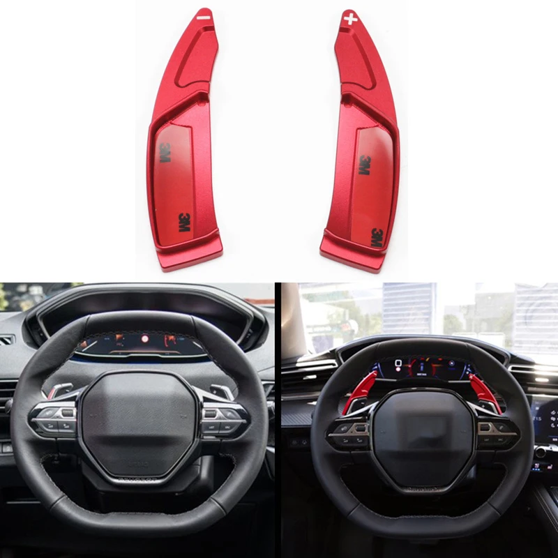 

2PCS Car Steering Wheel Shift Paddle Gear Paddles Extender Stickers for Peugeot 2008 3008 5008 508L Car Styling Accessories