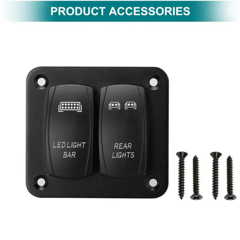 2 банды тумблер кулисный переключатель Панель синий светодиодный светильник для