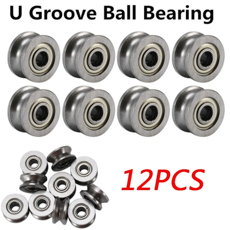 12 шт./компл. U604ZZ 4*12*4 мм U Groove шариковый подшипник направляющий шкив для рельсовой