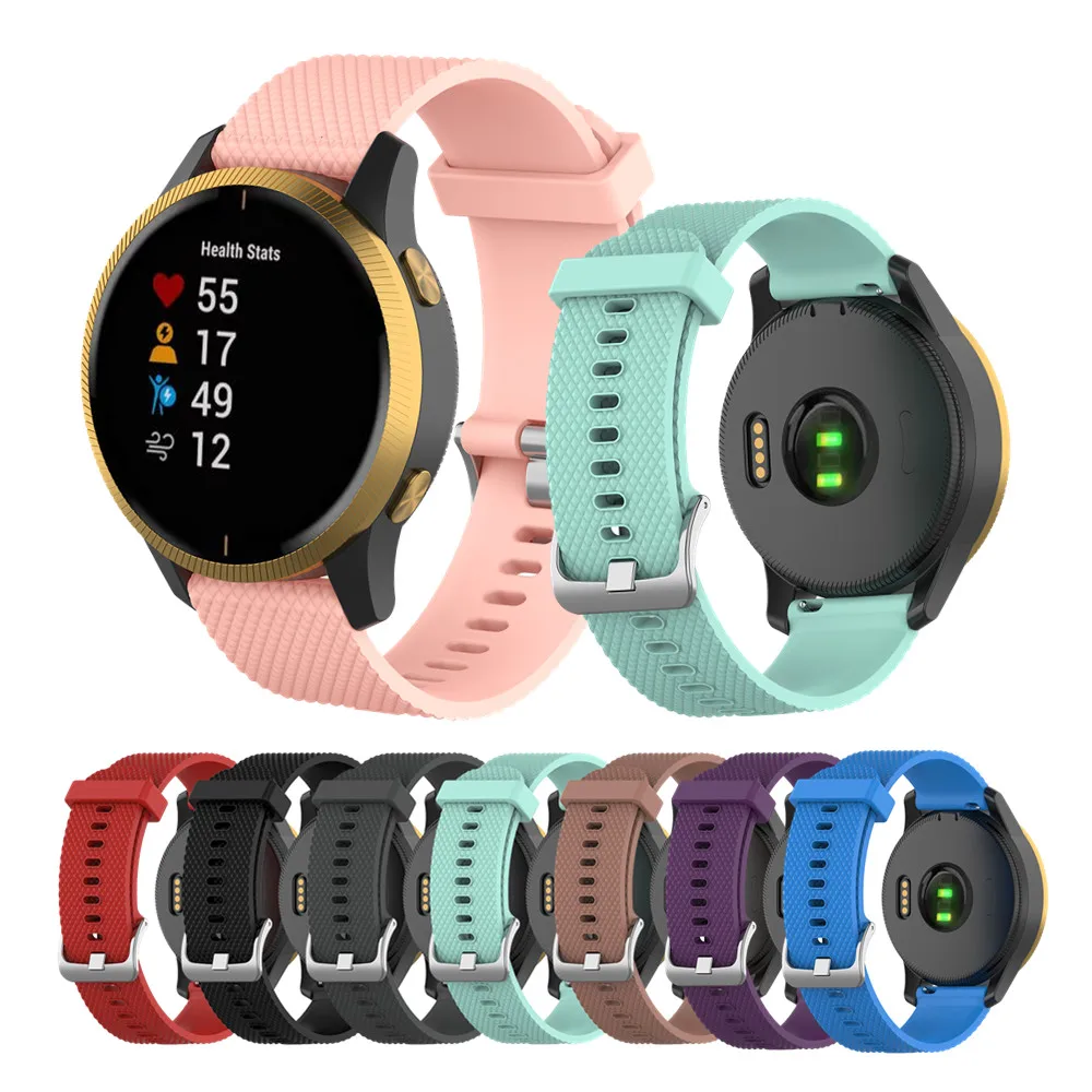 Ремешок силиконовый для спортивных смарт часов 20 мм 22 Garmin CAME Forerunner 645 245 м Vivoactive 3 GT