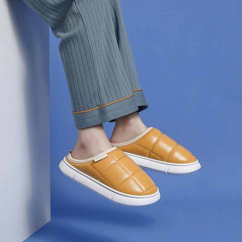 Women Slippers Winter Waterproof  Warm Home Indoor Cotton Plush Ladies Soft Slippers Memory Foam Couples Shoes  Zapatillas Mujer