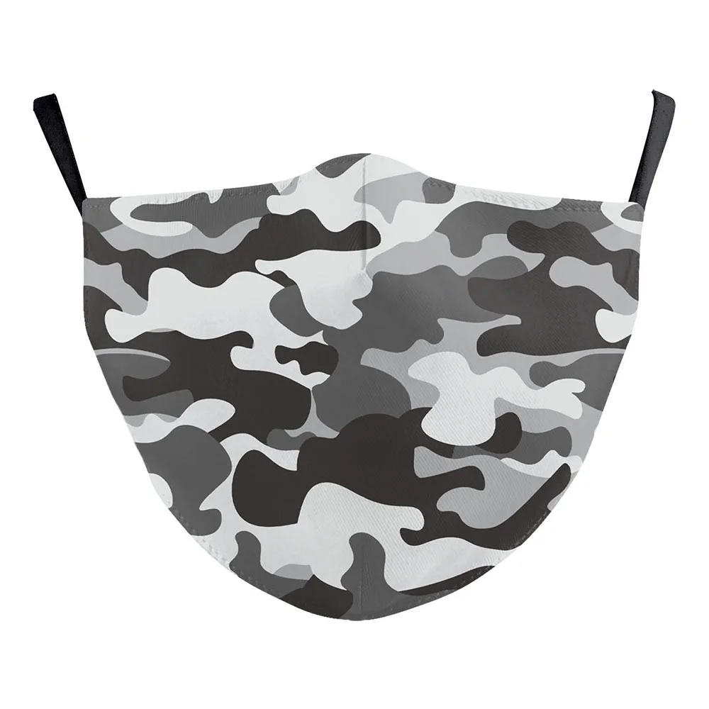 

New Arrival Adjustable Earband Dust-proof Masks Camouflage Print Unisex Outdoor Multifunctional Washable Polyester Cloth Mask