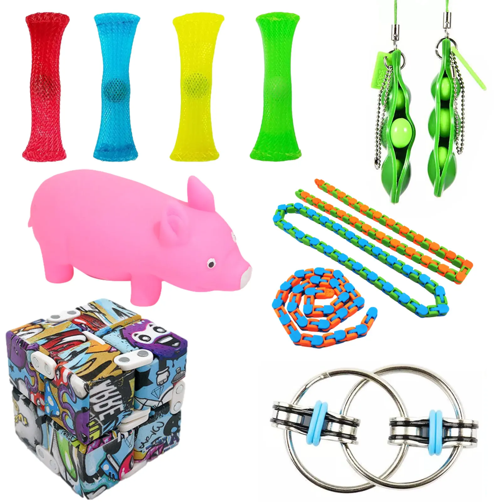 

Hot Sensory Fidget Toy Set 12Pcs Fidgeting Gift Toys For Kids Adults Antistress Relief Toys Decompression Toy Squeeze Fidget Toy