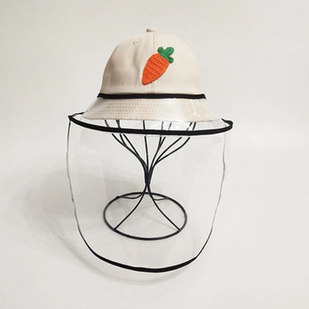 

Anti-fog Dustproof Outdoor Windproof Removable Protective Kids Brim Beach UV Protection Round Top Sunscreen Fisherman Cap