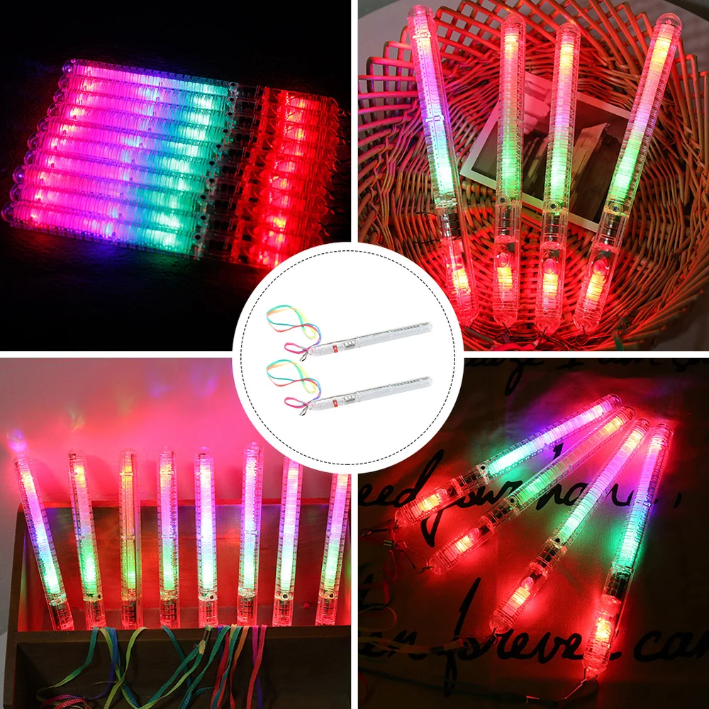 

2Pcs Concert Glow Wands Creative LED Flashing Sticks Colorful Flashing Wands