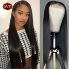 Парик из натуральных волос SVT 4x4, прямой, плотность 150%, бразильский, для чернокожих женщин, парики естественного цвета