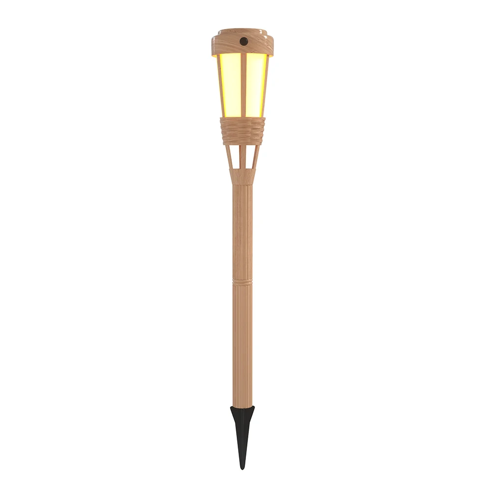 

4pcs Outdoor Solar Led Light Simulation Bamboo Torch Lamp Waterproof Landscape Lighting For Pathway Patio Yard Lawn Decoration
