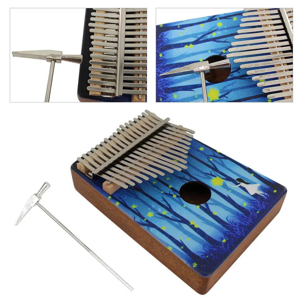 17 клавиш Kalimba портативное Деревянное пианино для большого пальца Mbira с цветным