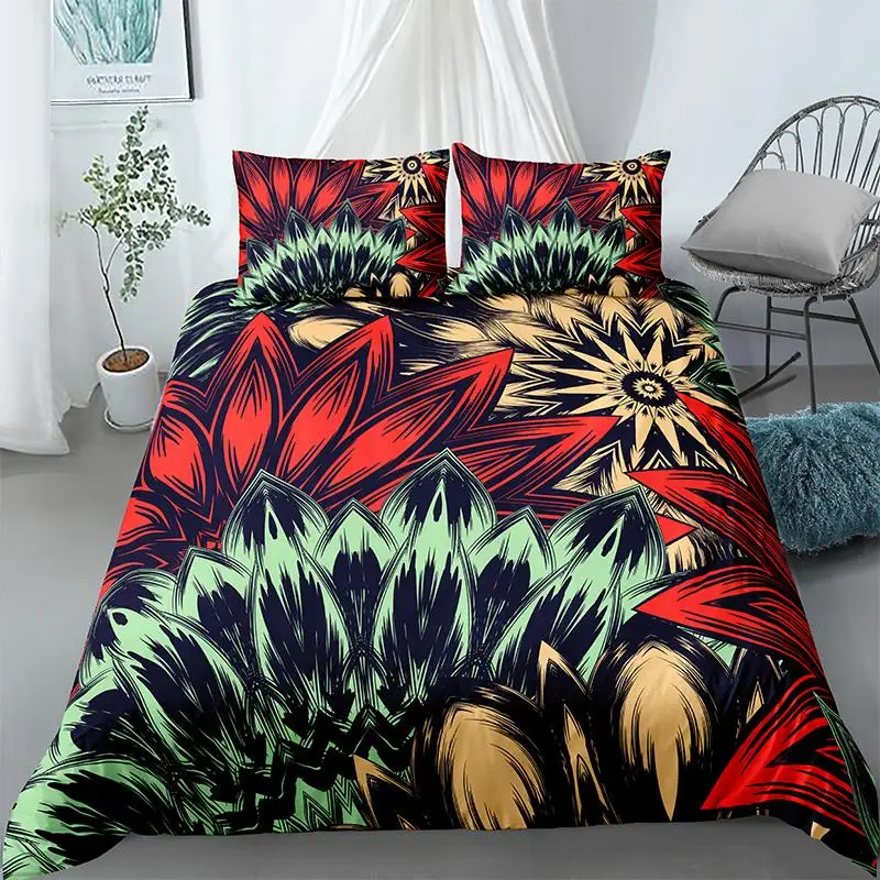 

Мандала 3d цветок печатных Постельное белье в стиле «Бохо Стёганое одеяло пододеяльник подушка чехол король Queen Размеры комплекты постельно...