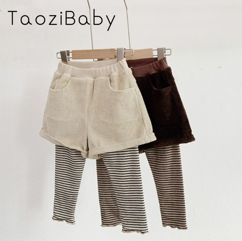 Детские штаны Сезон Зима Новинка 2019 года кашемировые леггинсы с имитацией двух