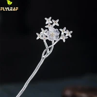 925 sterling silver natural crystal cherry hairpin for women chinese retro style women hair clip vintage jewelry accessories