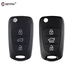 KEYYOU 10 шт. 3 кнопки раскладной ключ складной автомобильный чехол для kia sportage picanto 3 rio k2 K5 cerato ceed soul автоматический ключ заготовки