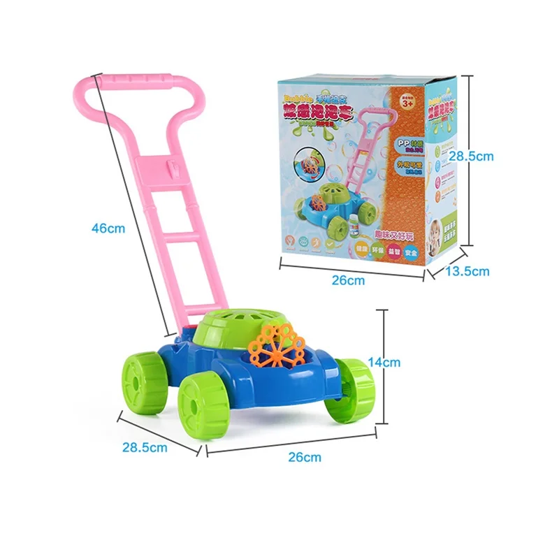 

Kids Hand Push Bubble Toy Car Bubble Lawn Mower Outdoor Walker Push Toy Children Portable Interactive Present for Children