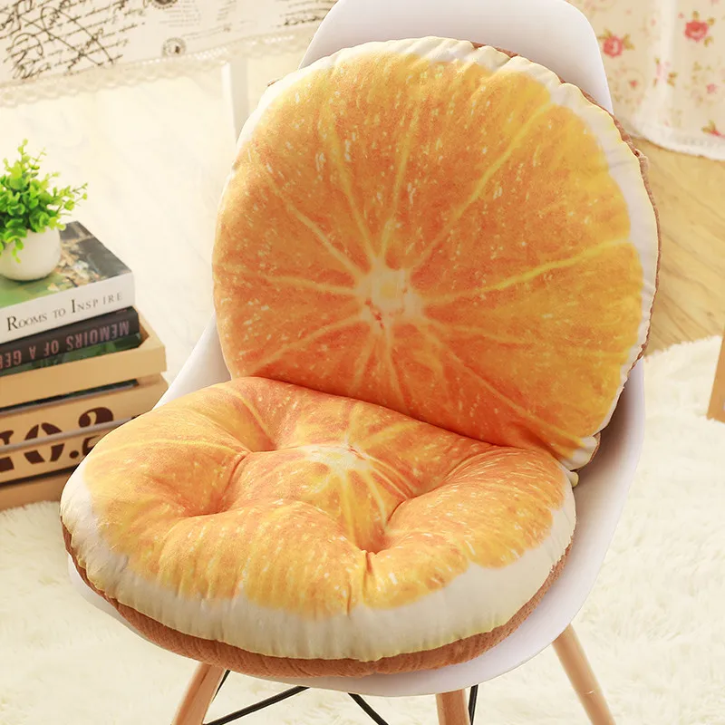 Противоскользящая подушка на спинку офисного кресла с 3d принтом фруктов