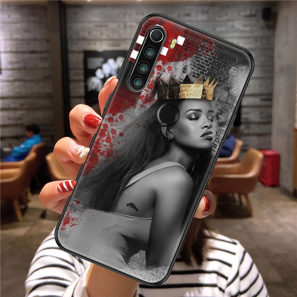 

girl Singer Rihannaes Phone case For Xiaomi Redmi Note 7 7A 8 8T 9 9A 9S 10 K30 Pro Ultra black 3D cover art back pretty