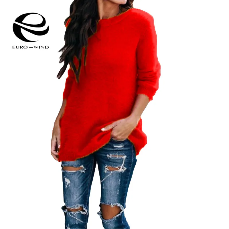 Плюс размер 5XL осень зима Повседневный длинный рукав Однотонный свитер с круглым