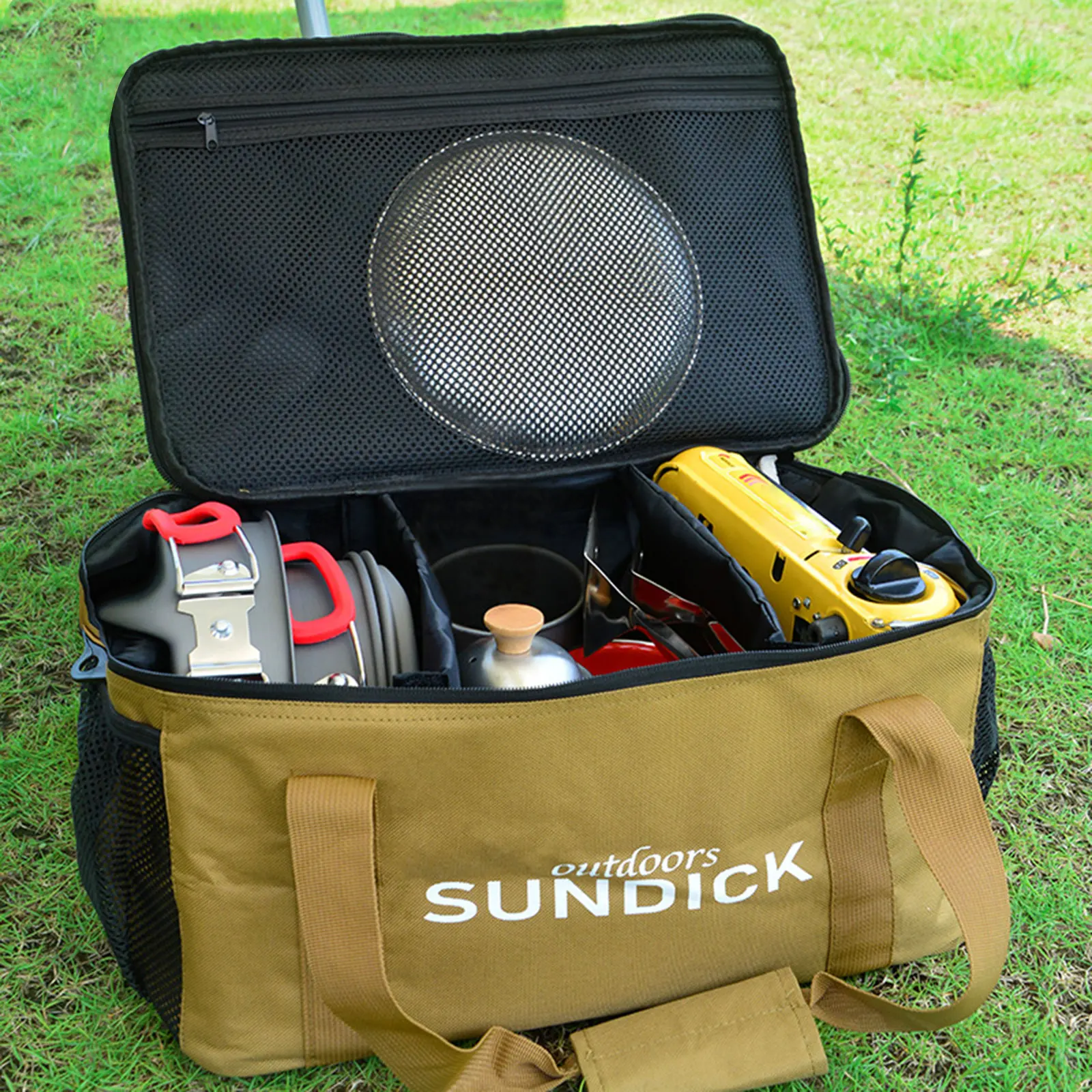 

SUNDICK Outdoor Picnic Bag Handheld Waterproof Leakproof Camping Picnic BBQ Travel Partition Net Large Beach Office Bag Tools