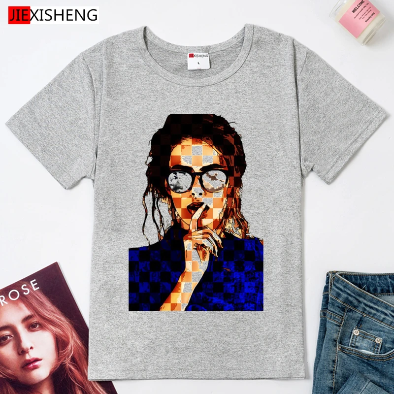 Женская футболка с принтом Mosaic Fashion белая Повседневная коротким рукавом и