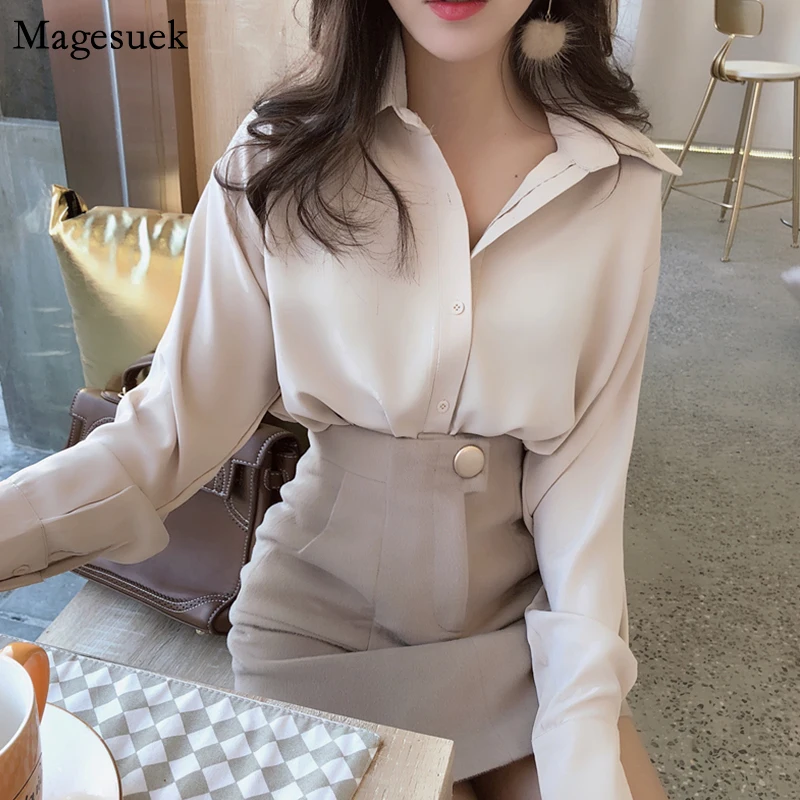 

2021 Autumn Long Sleeve Casual Women Tops and Blouses Straight Solid Loose Blouse Women Slim Women Shirt Top Clothes Blusas 8435