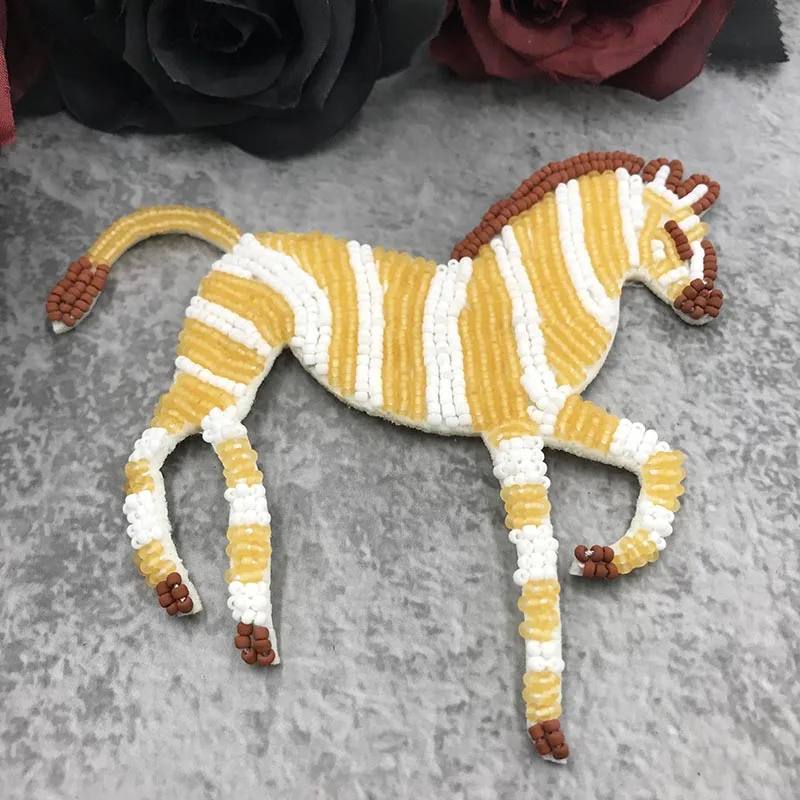 3D Ручная работа роскошные стразы нашивка с бусинами животные Пришивание на