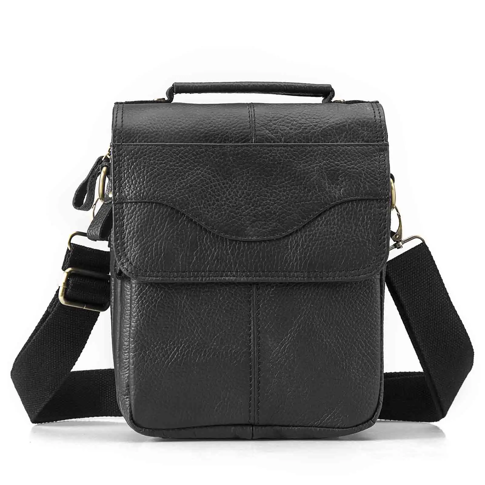 

Quality Leather Male Casual Design Shoulder Messenger bag Cowhide Fashion Cross-body Bag 8" Tablet Tote Mochila Satchel 144-b