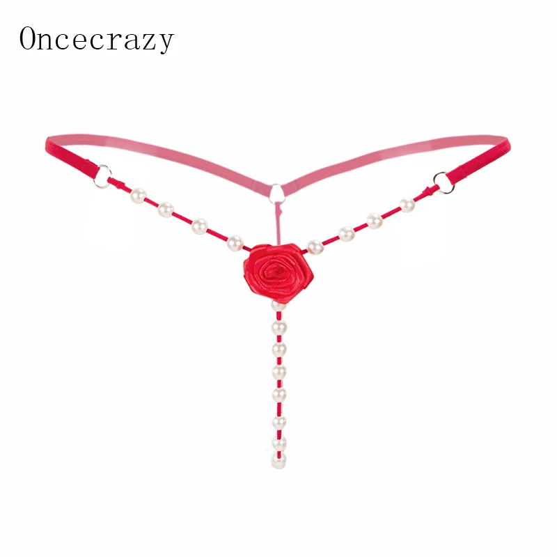 Oncecrazy сексуальное нижнее белье сексуальные жемчужные массажные трусики
