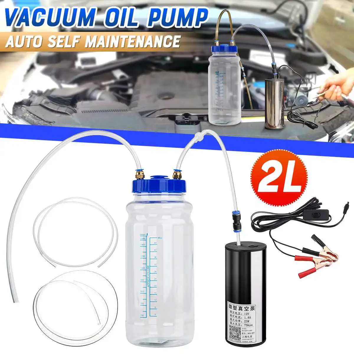 

12V 2L Universal Oil Change Artifact Manual Pump Suction Oil Pump Artifact Vacuum Pump Vacuum Pump Maintenance Tool