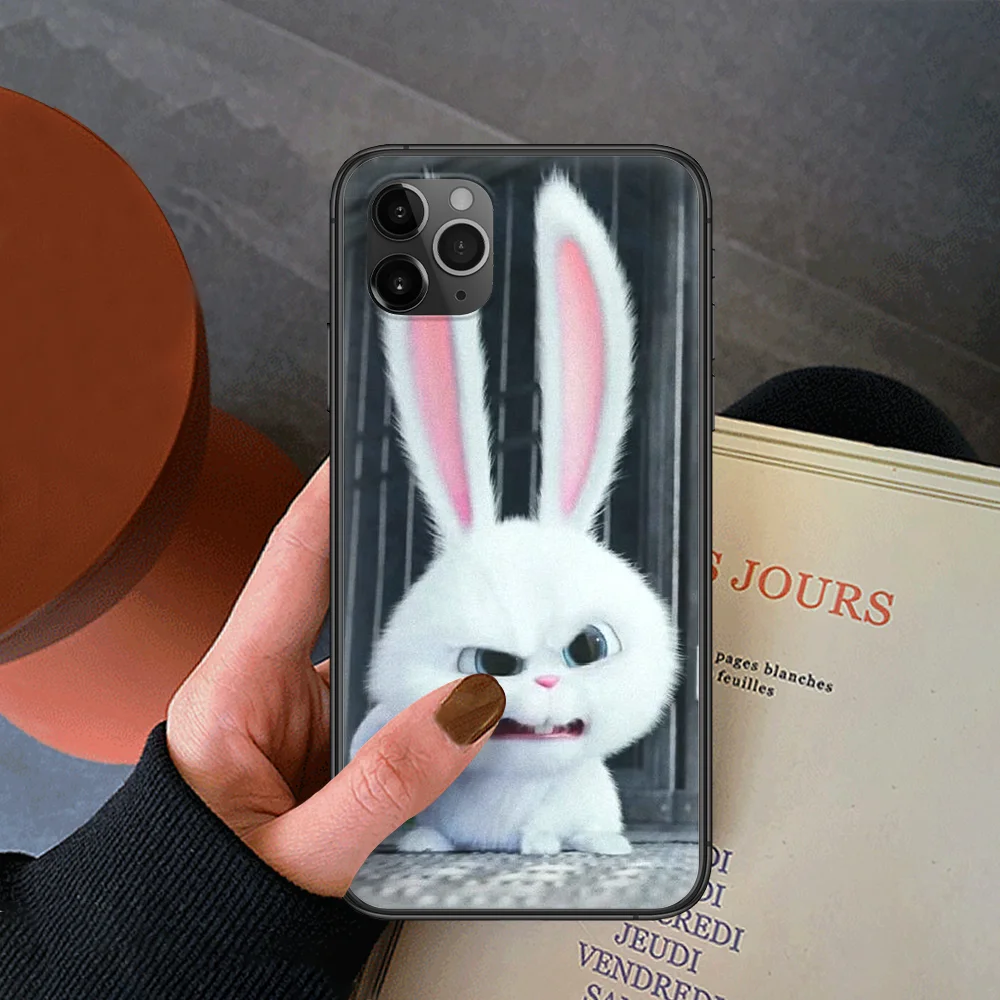 

Pet secret rabbit bunny Phone Case For Iphone 4 4s 5 5S SE 5C 6 6S 7 8 Plus X XS XR 11 12 Mini Pro Max 2020 black Etui Soft